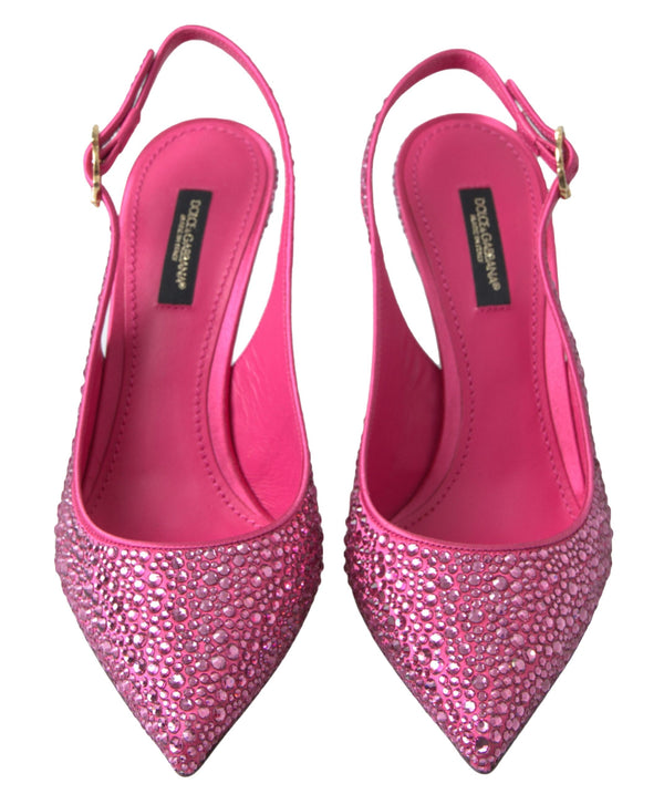 Dolce &amp; Gabbana Pink Slingbacks Crystal Pumps -kengät