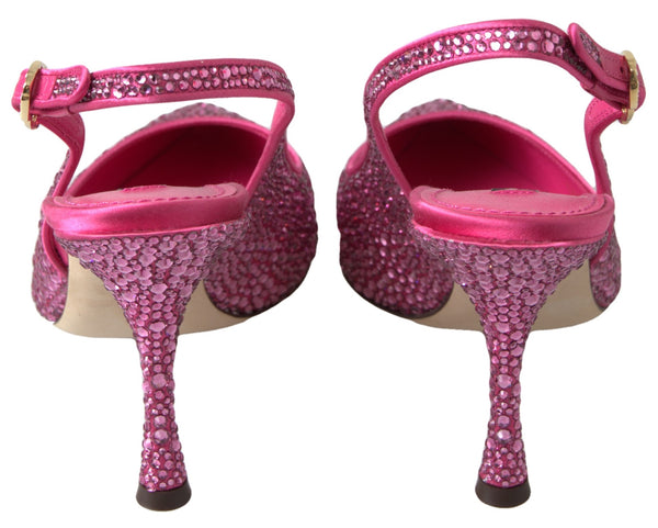 Dolce &amp; Gabbana Pink Slingbacks Crystal Pumps -kengät