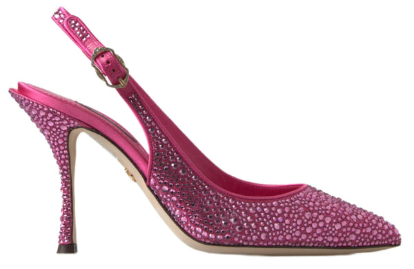 Dolce &amp; Gabbana Pink Slingbacks Crystal Pumps -kengät