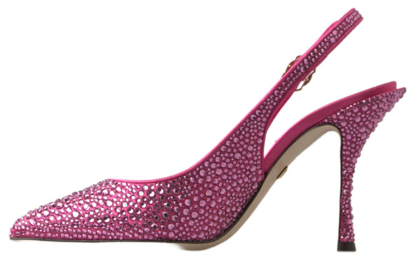 Dolce &amp; Gabbana Pink Slingbacks Crystal Pumps -kengät