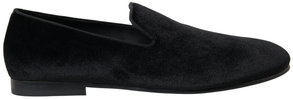 Dolce &amp; Gabbana Black Velvet Loafers juhlakengät