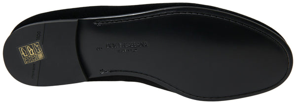 Dolce &amp; Gabbana Black Velvet Loafers juhlakengät