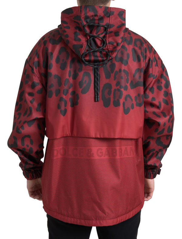 Dolce &amp; Gabbana Red Leopard -hupullinen sadetakki