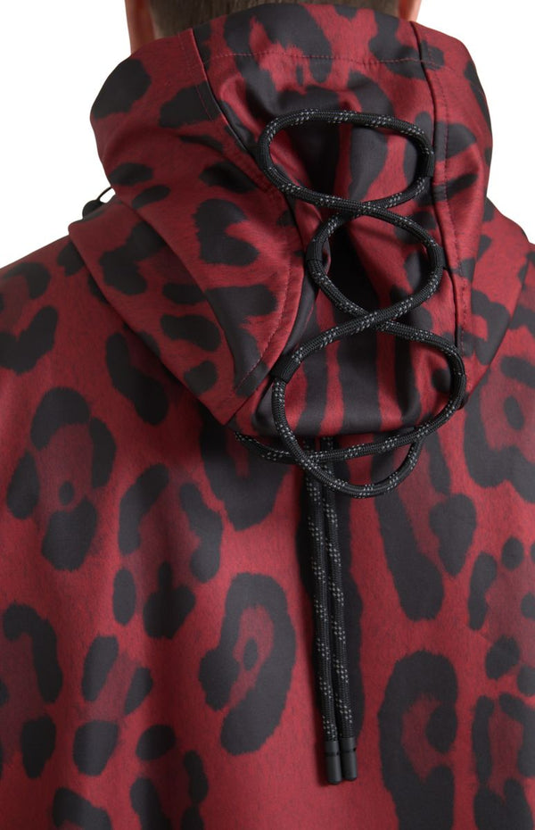 Dolce &amp; Gabbana Red Leopard -hupullinen sadetakki