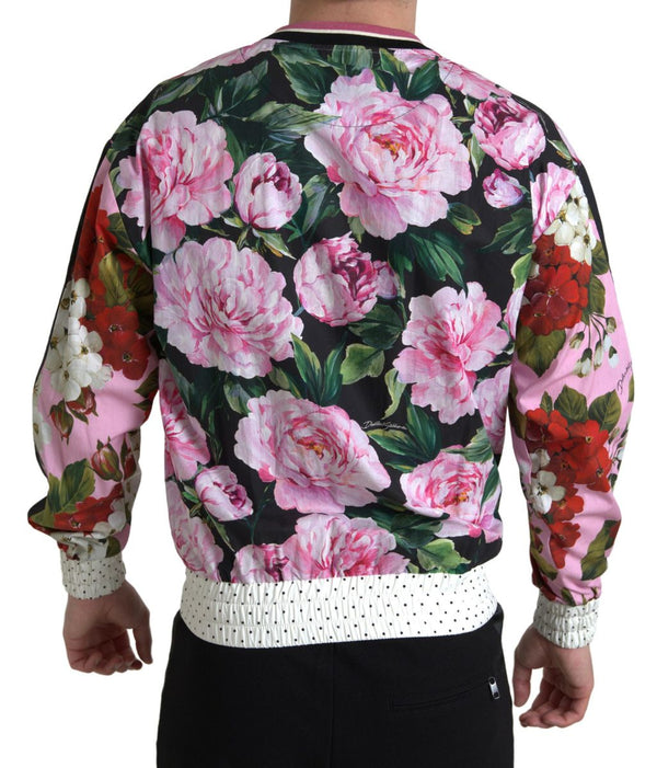 Dolce &amp; Gabbana Pink Floral Roses Crewneck toppipusero