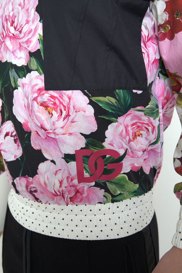 Dolce &amp; Gabbana Pink Floral Roses Crewneck toppipusero