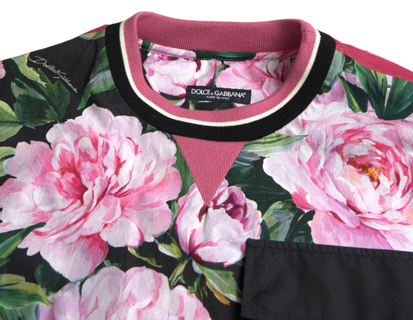 Dolce &amp; Gabbana Pink Floral Roses Crewneck toppipusero