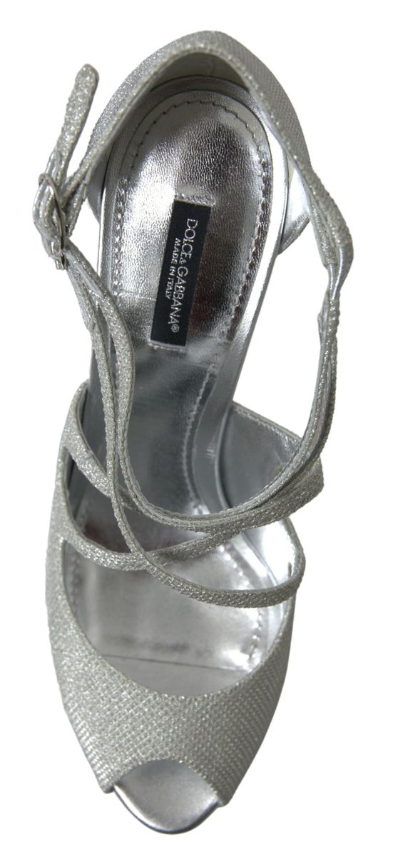 Dolce &amp; Gabbana Silver Shimmers Sandaalit Heel Pumps -kengät