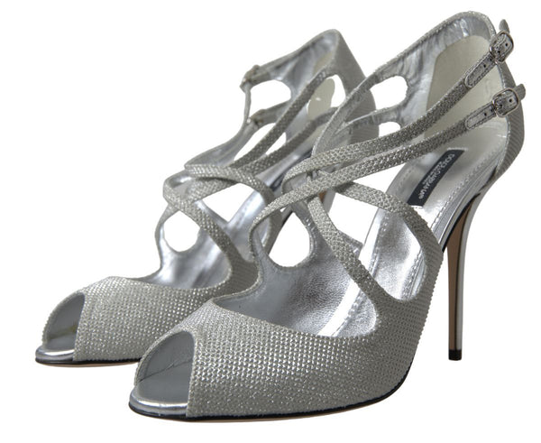 Dolce &amp; Gabbana Silver Shimmers Sandaalit Heel Pumps -kengät