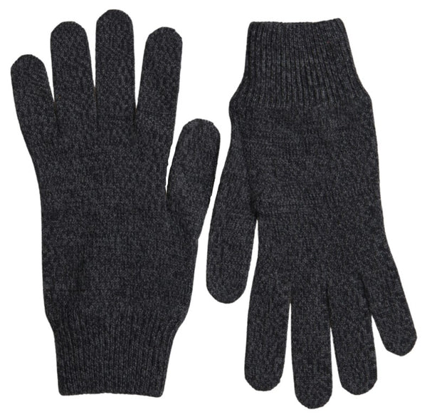 Dolce &amp; Gabbana Harmaa Virgin Wool Knit Hands Mitten Miesten hanskat