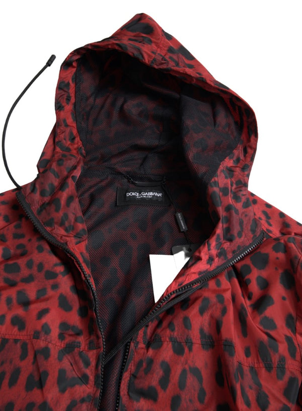 Dolce &amp; Gabbana Red Leopard -hupullinen Bomber-takki