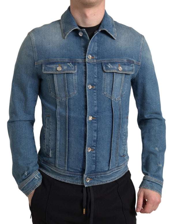 Dolce & Gabbana Elegant Blue Denim Stretch Jacket