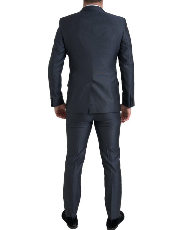 Dolce & Gabbana Elegant Blue Silk Blend Martini Suit