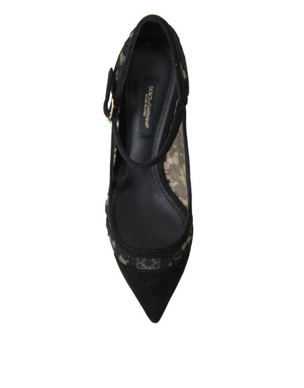 Dolce &amp; Gabbana Black Viscose Taormina Lace Pumps -kengät