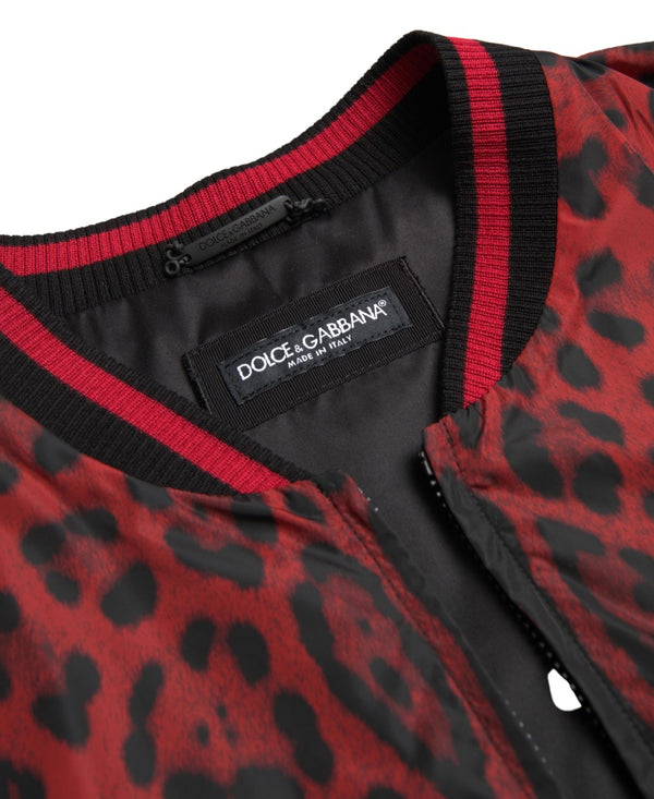 Dolce &amp; Gabbana Red Leopard Bomber lyhyt takki