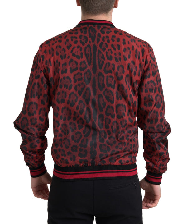 Dolce &amp; Gabbana Red Leopard Bomber lyhyt takki