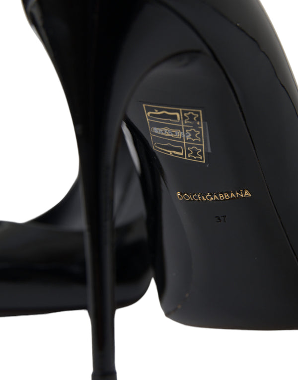 Dolce &amp; Gabbana Black Patent Leather Pumps Heels -kengät