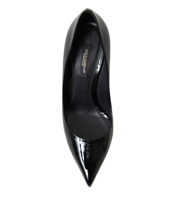 Dolce &amp; Gabbana Black Patent Leather Pumps Heels -kengät