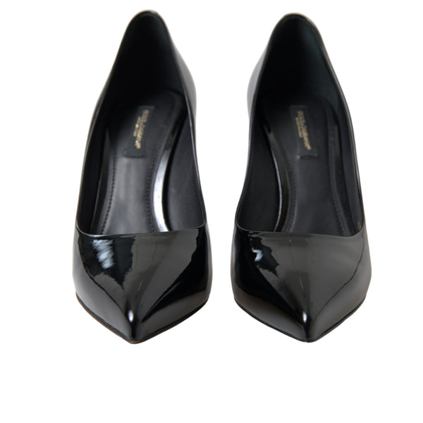 Dolce &amp; Gabbana Black Patent Leather Pumps Heels -kengät