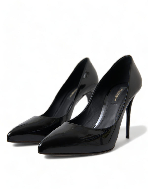 Dolce &amp; Gabbana Black Patent Leather Pumps Heels -kengät