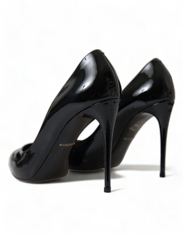 Dolce &amp; Gabbana Black Patent Leather Pumps Heels -kengät