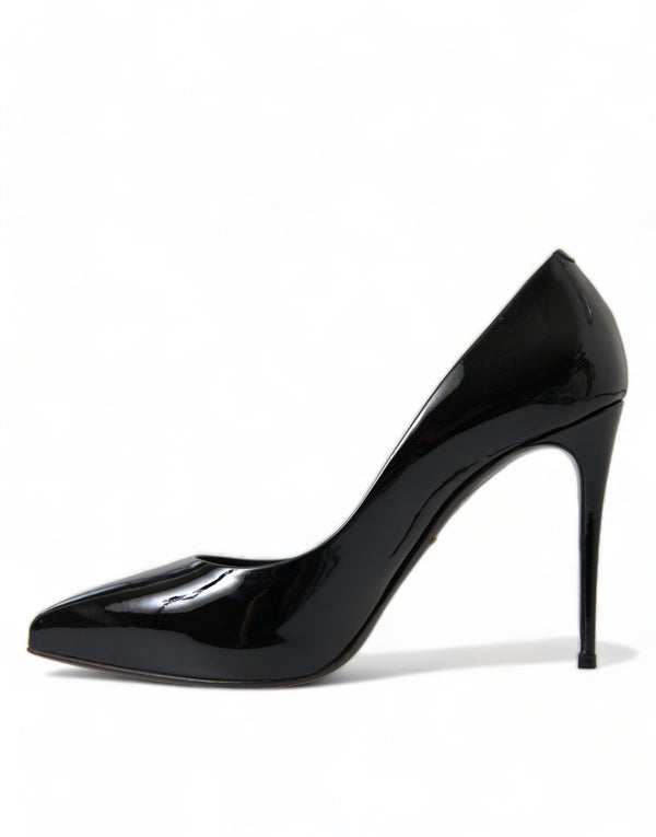 Dolce &amp; Gabbana Black Patent Leather Pumps Heels -kengät