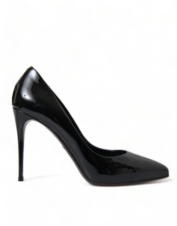 Dolce &amp; Gabbana Black Patent Leather Pumps Heels -kengät