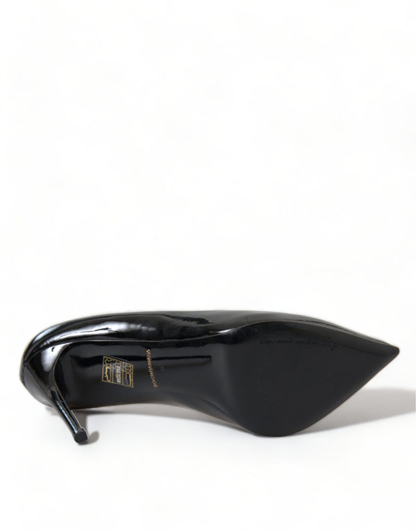 Dolce &amp; Gabbana Black Patent Leather Pumps Heels -kengät