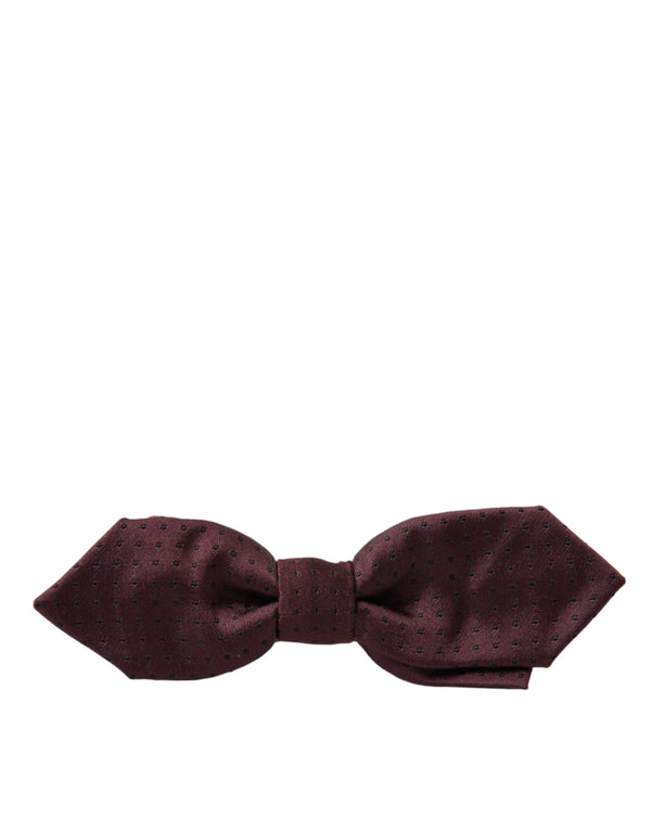 Dolce &amp; Gabbana Red Bordeaux Silk Slim, säädettävä kaula-papillonrusetti