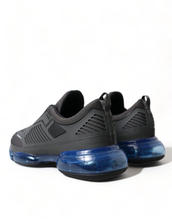 Prada Black Blue Knit Slip On Low Top Tennarit