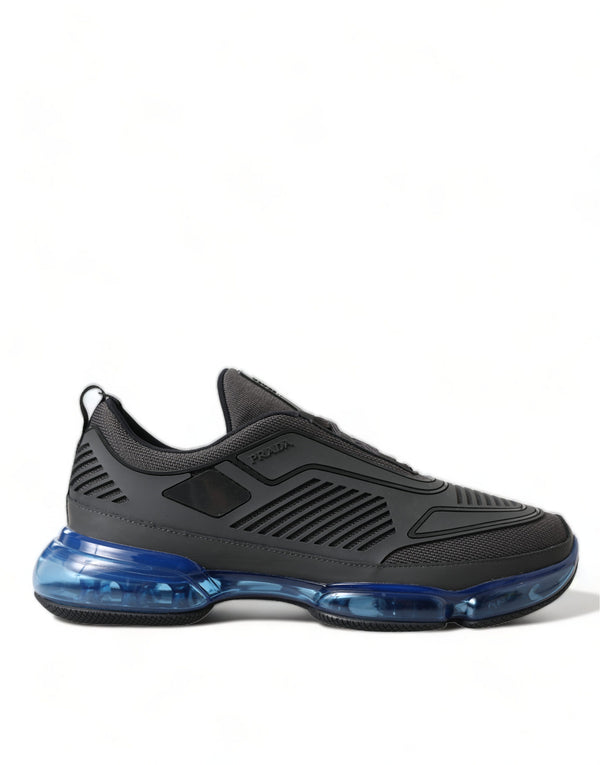 Prada Black Blue Knit Slip On Low Top Tennarit