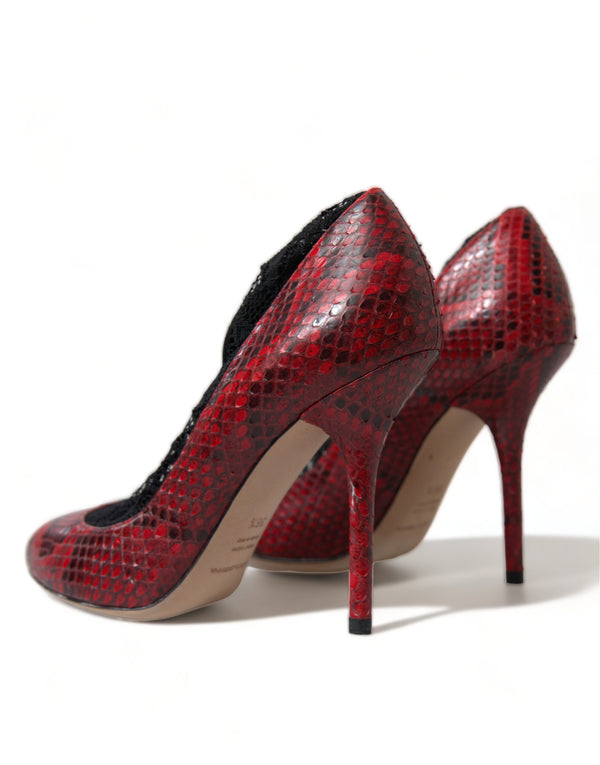 Dolce &amp; Gabbana Red Ayers Leather Lace Sukat Pumps Kengät