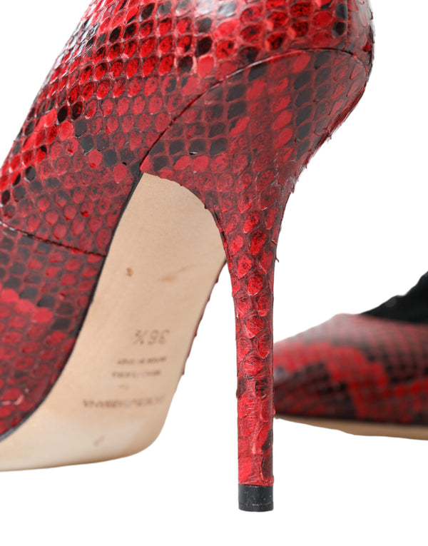 Dolce &amp; Gabbana Red Ayers Leather Lace Sukat Pumps Kengät