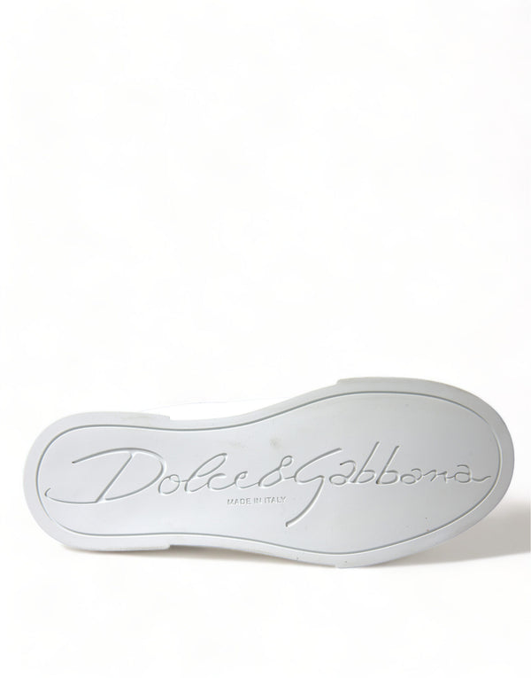 Dolce & Gabbana Chic White Portofino Leather Sneakers