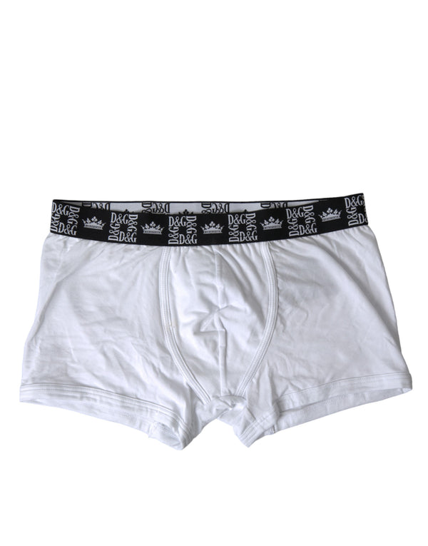 Dolce &amp; Gabbana White Cotton Stretch Regular Boxer -alusvaatteet