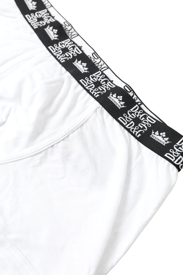 Dolce &amp; Gabbana White Cotton Stretch Regular Boxer -alusvaatteet