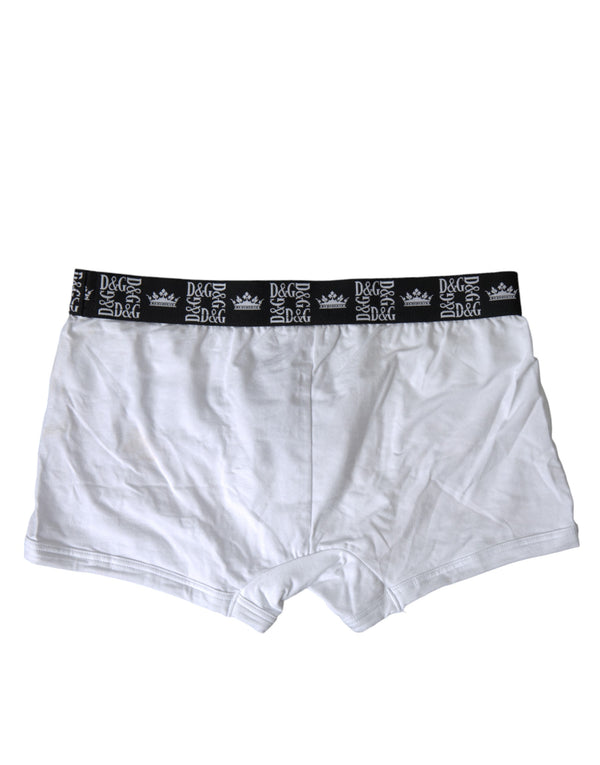 Dolce &amp; Gabbana White Cotton Stretch Regular Boxer -alusvaatteet