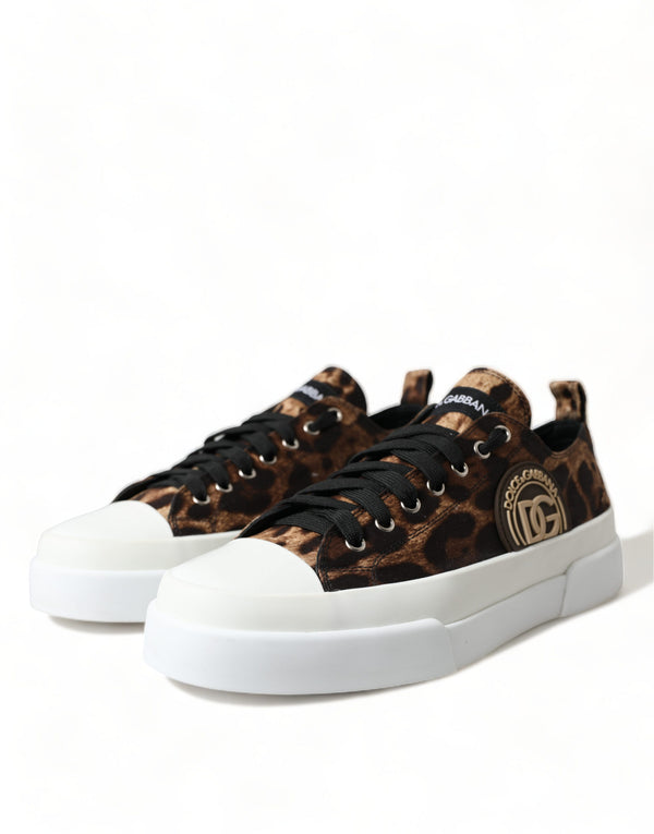 Dolce &amp; Gabbana Ruskeat Leopard Canvas -lenkkarit