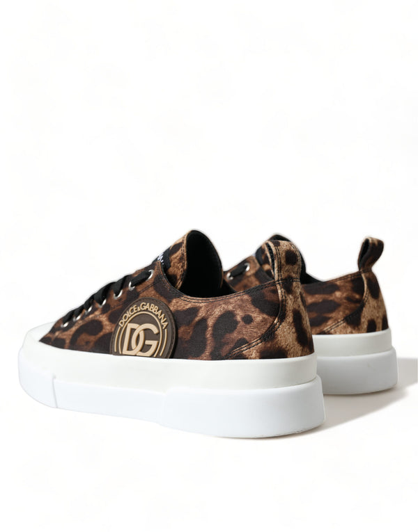 Dolce &amp; Gabbana Ruskeat Leopard Canvas -lenkkarit