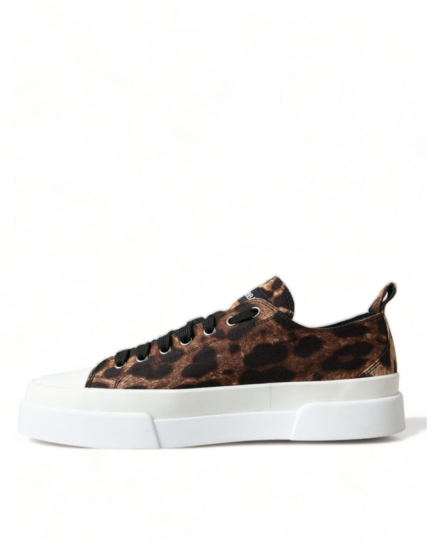 Dolce &amp; Gabbana Ruskeat Leopard Canvas -lenkkarit