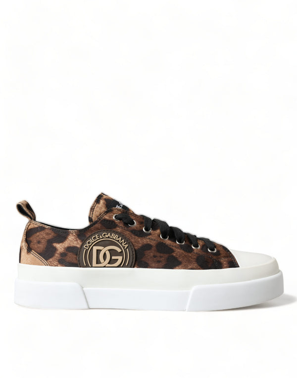 Dolce &amp; Gabbana Ruskeat Leopard Canvas -lenkkarit