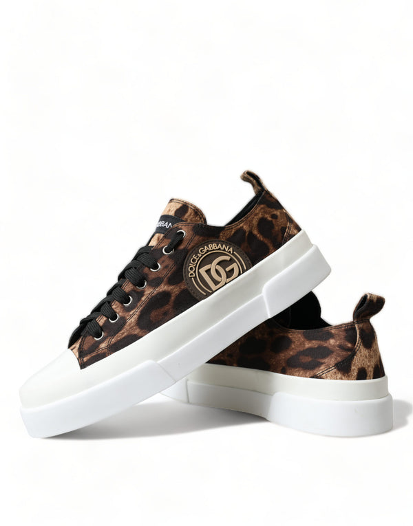 Dolce &amp; Gabbana Ruskeat Leopard Canvas -lenkkarit