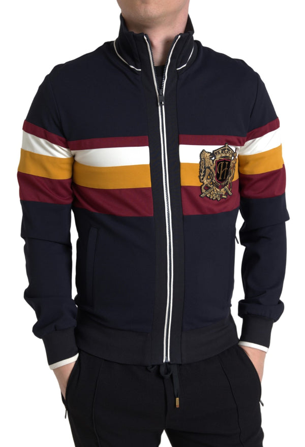 Dolce &amp; Gabbana Blue Cardigan Heraldic Full Zip villapaita