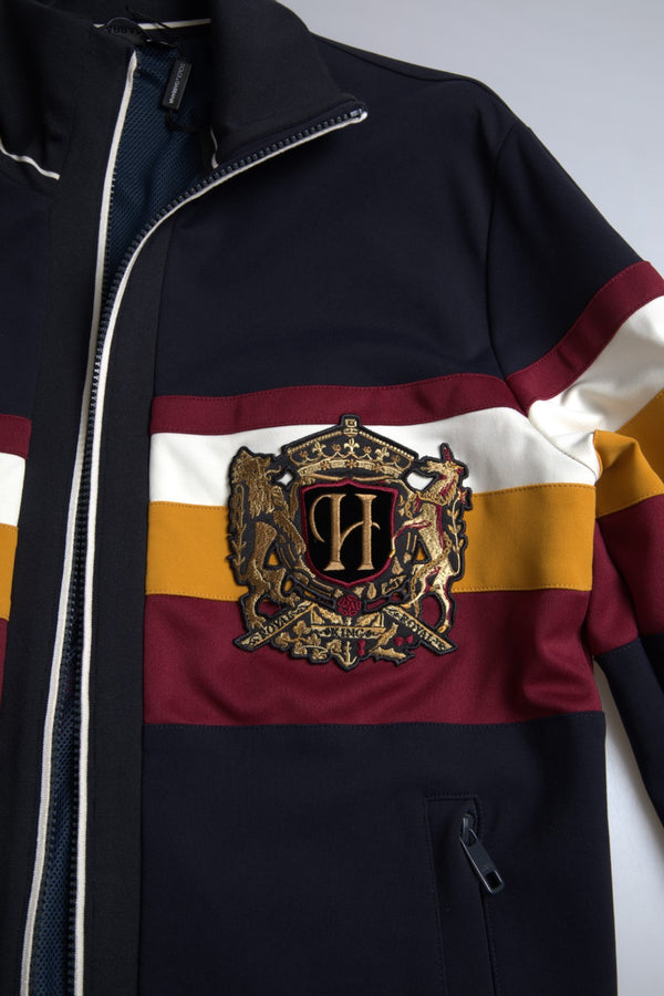 Dolce &amp; Gabbana Blue Cardigan Heraldic Full Zip villapaita