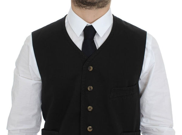 Dolce &amp; Gabbana Black Cotton Blend -mekkoliiivi Gilet