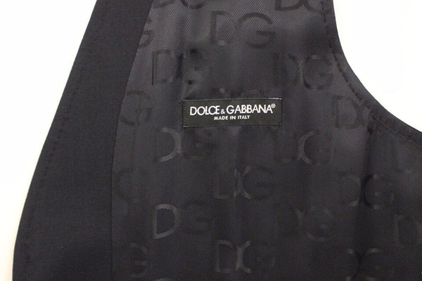 Dolce &amp; Gabbana harmaa raidallinen villa silkki mekko liivi Gilet