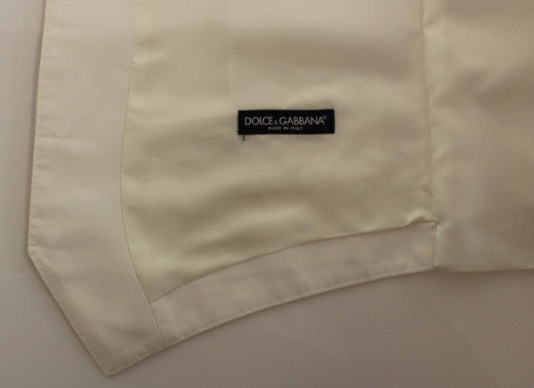 Dolce &amp; Gabbana White Cotton Silk Blend mekkoliivit bleiseri