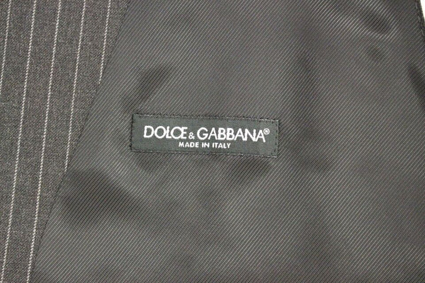 Dolce &amp; Gabbana harmaa raidallinen villainen yksirivinen liivi