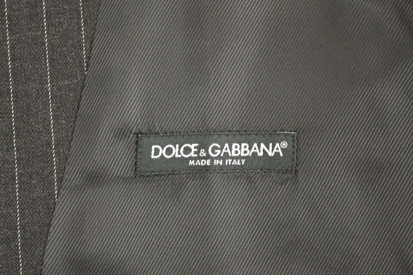 Dolce &amp; Gabbana harmaa raidallinen villalogo liivi Gilet Weste