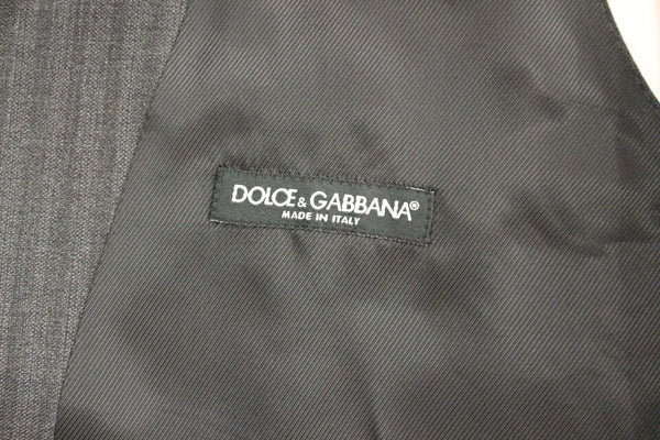 Dolce &amp; Gabbana harmaa raidallinen villainen yksirivinen liivi